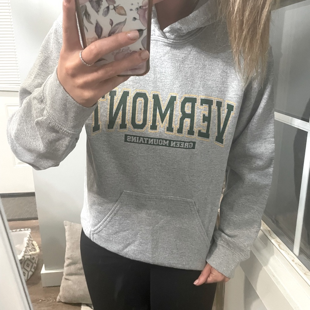 Grey Vermont Hoodie.